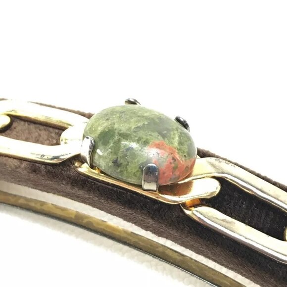 LOUIS VUITTON Pre-shoes Valletta Hair Accessories Brown/Green Velor/Metal main image 7